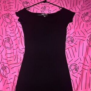 Chic Black Ribbed Midi Dress